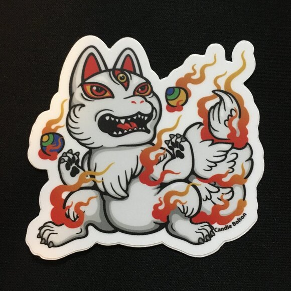 5/$25 Retro Kitsune and Floating Eyeballs Decal Sticker #3 - Picture 3 of 4
